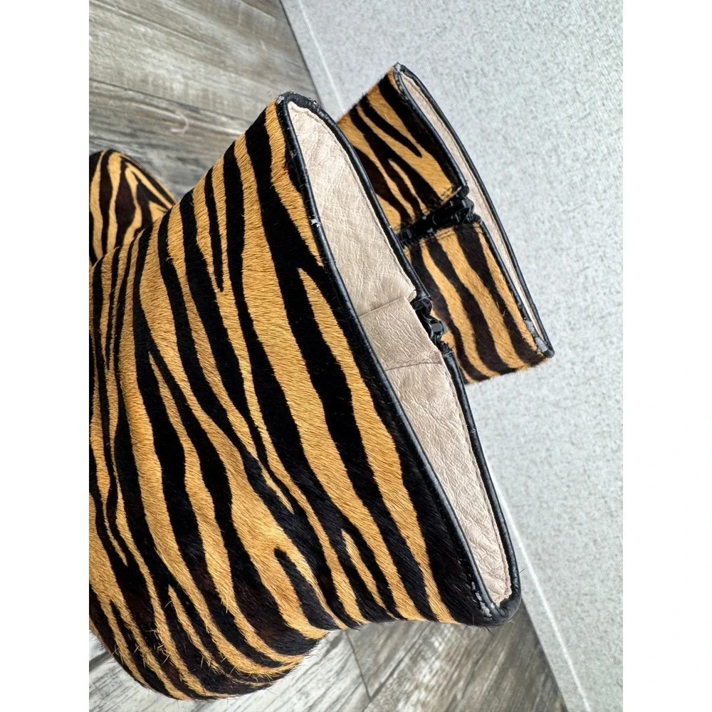 Wittner Zebra Print Calf Hair Ankle Boots Stiletto Platform 39/8.5‎ Animal Print